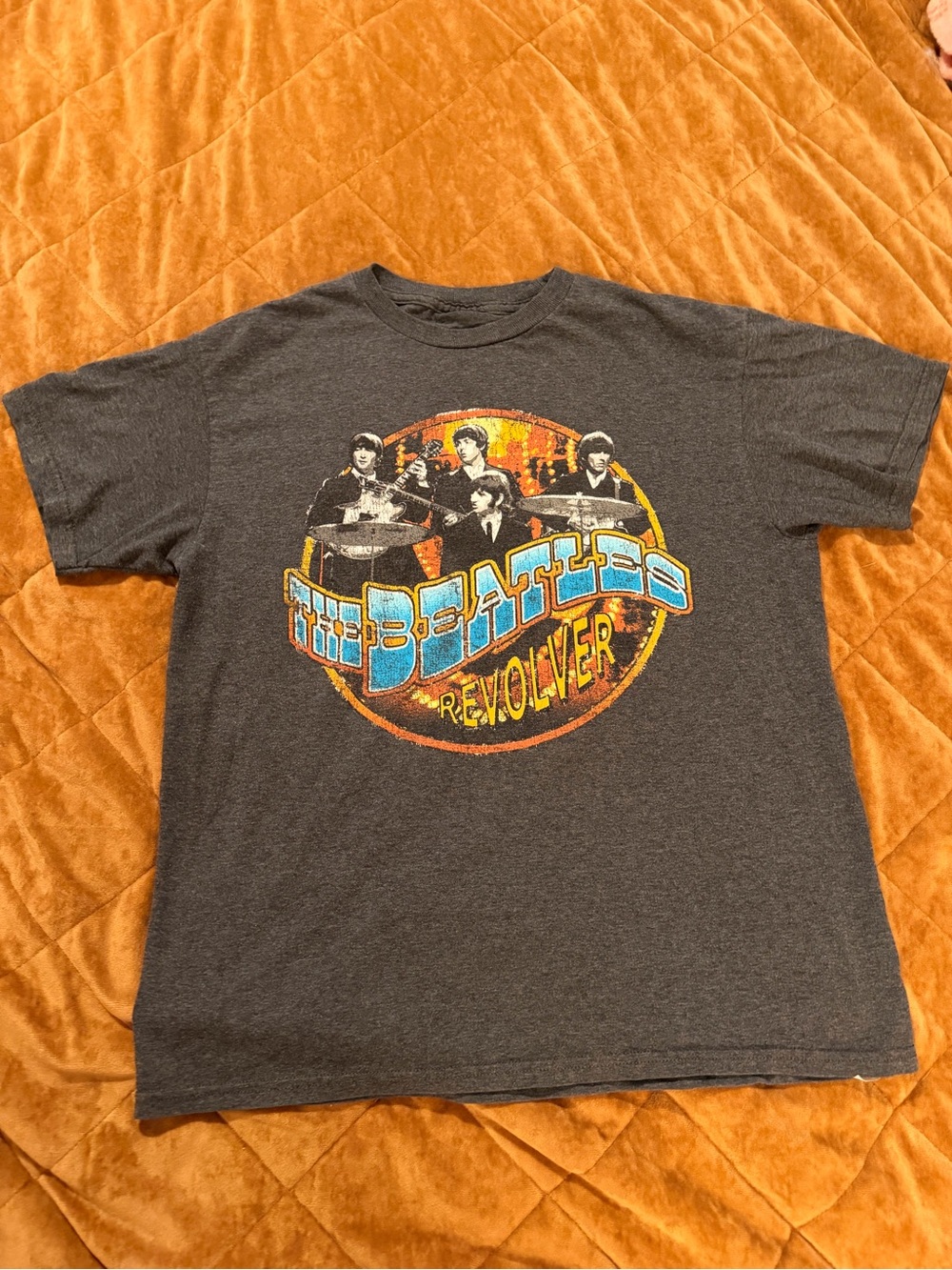 The Beatles Charcoal Gray Revolver Logo Short Sleeve Tee